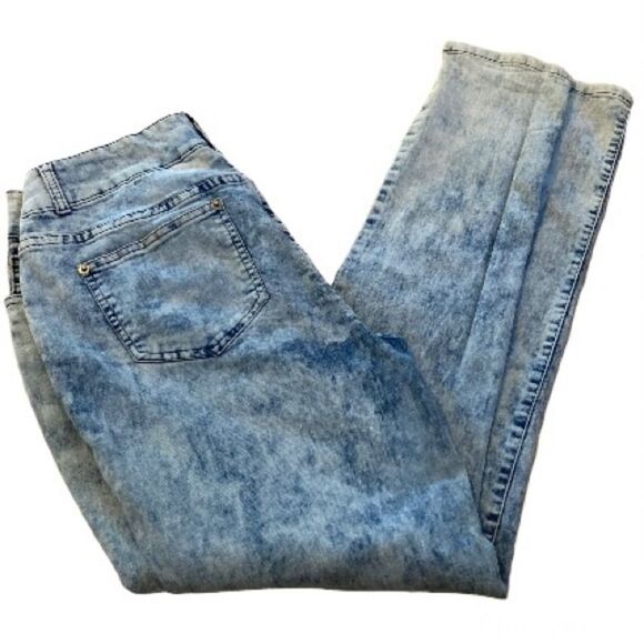 Curvy Acid Washed Denim Jeans Y2K 80s 90s High Rise ASHLEY STEWART  Womens 12 - Picture 5 of 15